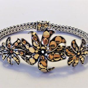 John Hardy Two-Tone 18K Sterling Ayu Frangipani Flower Bracelet